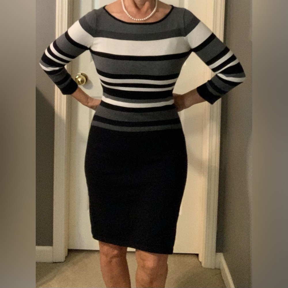Ralph Lauren Striped Black and Gray Dress